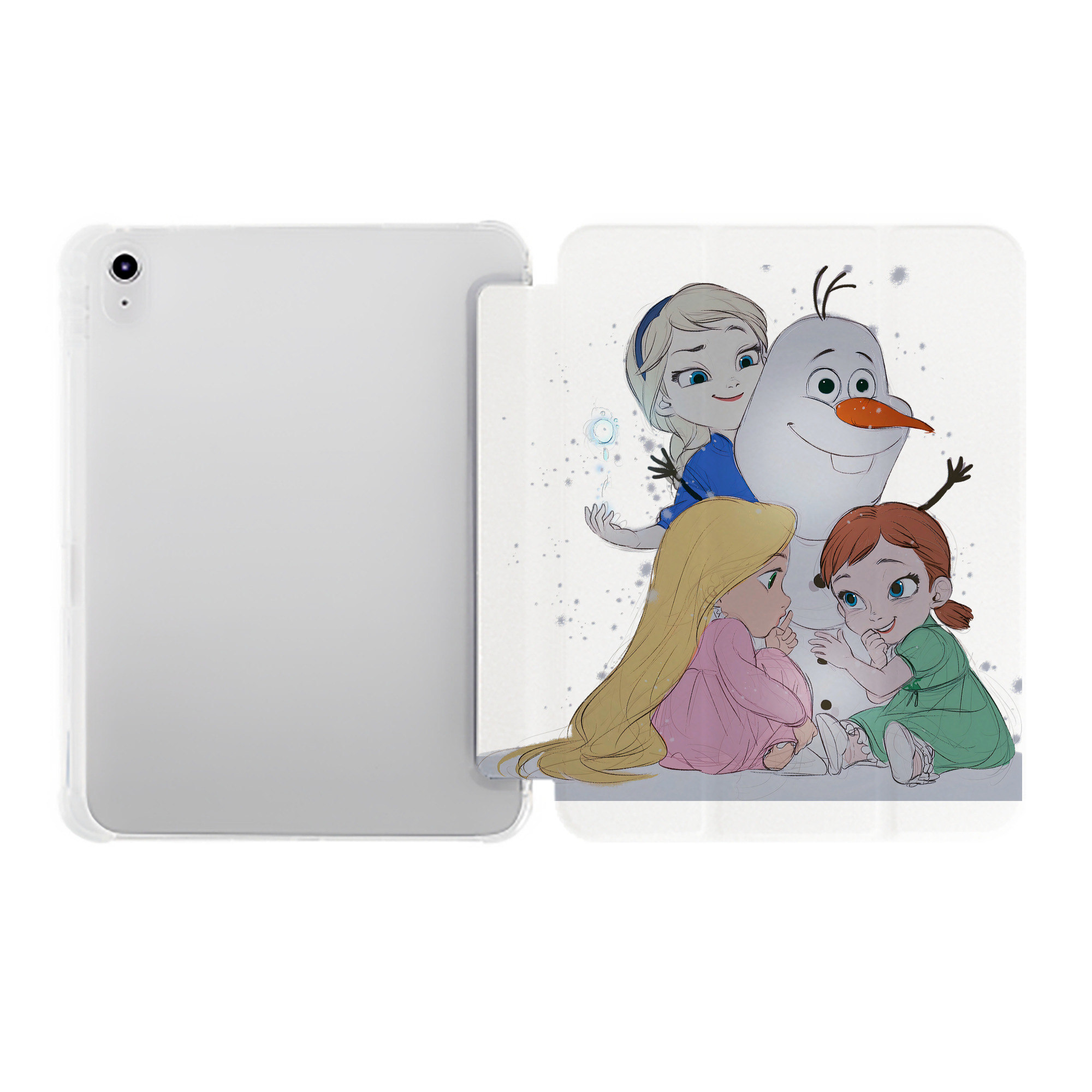 （画像用） アナと雪の女王 アンナ エルサ Frozen Anna Elsa IPad ケース ペン収納付き 三つ折りスタンド PUレザー×シリコン 対応機種9.5/10.5/10.9インチ